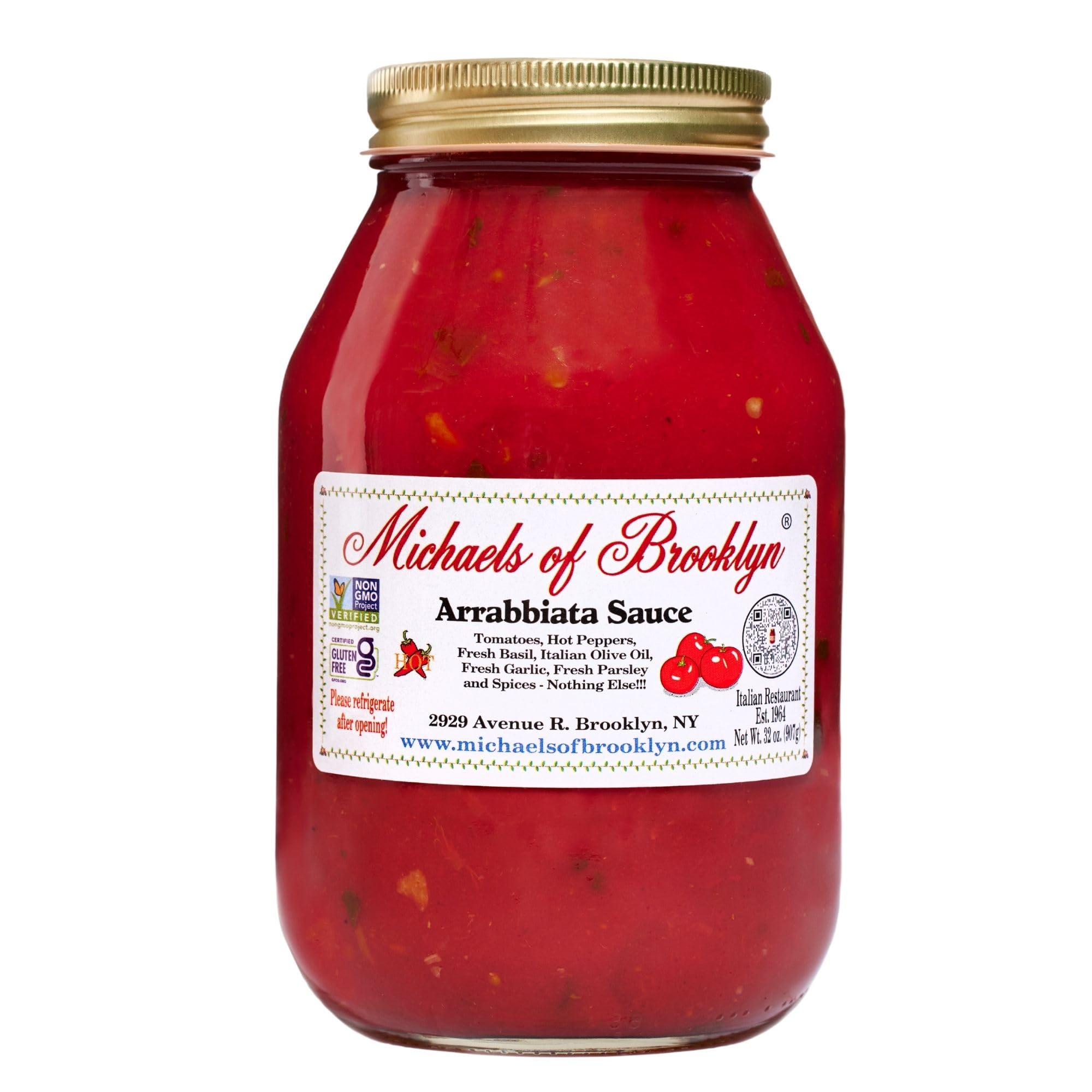 Amazon.com : Michaels of Brooklyn Pasta Sauce, Arrabbiata, 32 oz